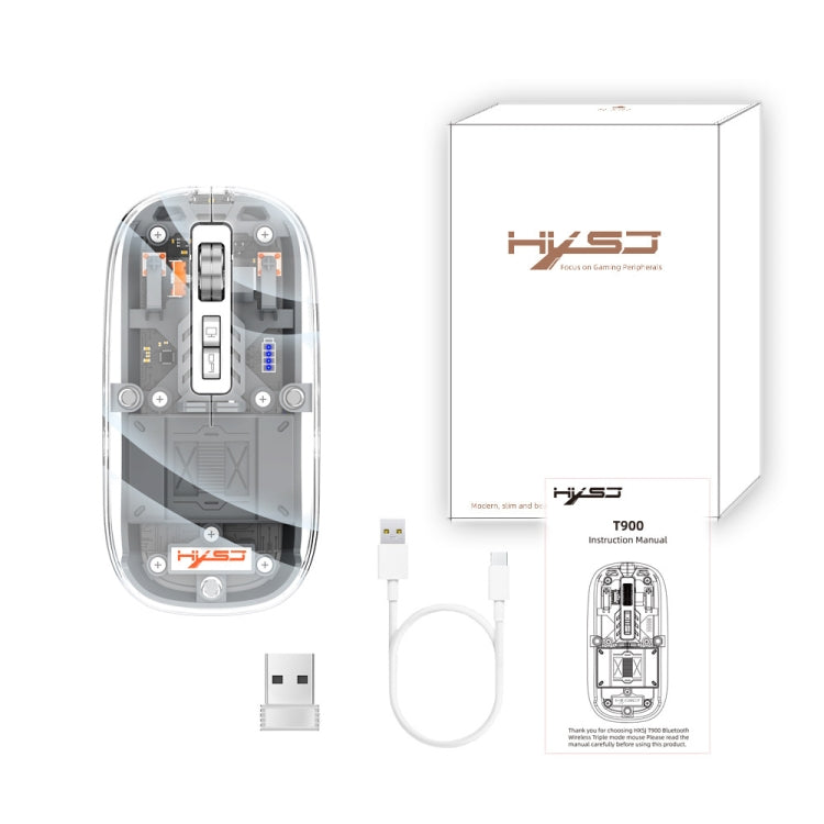 HXSJ T900 Transparent Magnet Three-mode Wireless Gaming Mouse(Grey) - HoMEdemic™ 