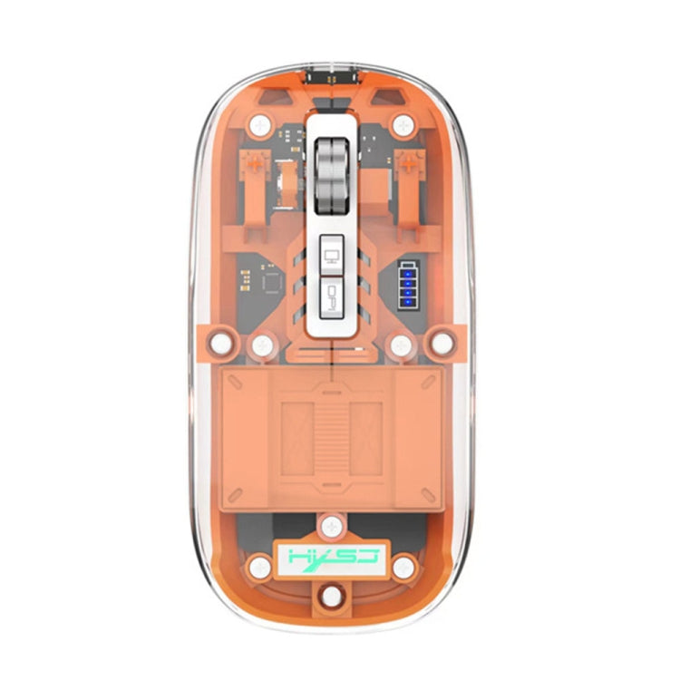 HXSJ T900 Transparent Magnet Three-mode Wireless Gaming Mouse(Orange) - HoMEdemic™ 