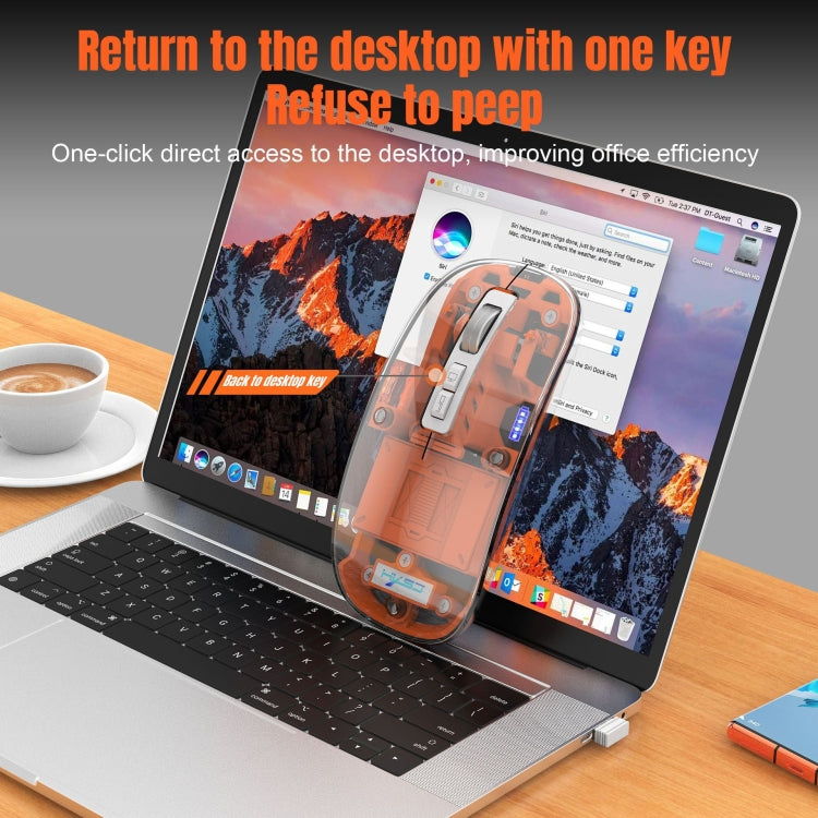 HXSJ T900 Transparent Magnet Three-mode Wireless Gaming Mouse(Orange) - HoMEdemic™ 