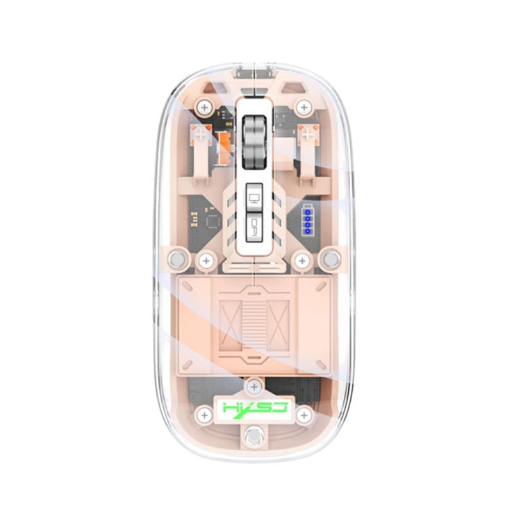 HXSJ T900 Transparent Magnet Three-mode Wireless Gaming Mouse(Pink) - HoMEdemic™ 