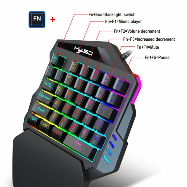 HXSJ  V100 + A876 Mobile Game One Hand Wired Keyboard + Mouse Set - HoMEdemic™ 