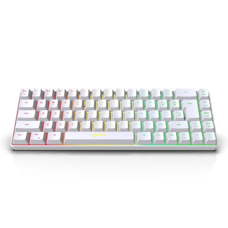 HXSJ V200 Wired RGB Backlit Mechanical Keyboard 68 Key Caps, Cable Length: 1.7m(White) - HoMEdemic™ 