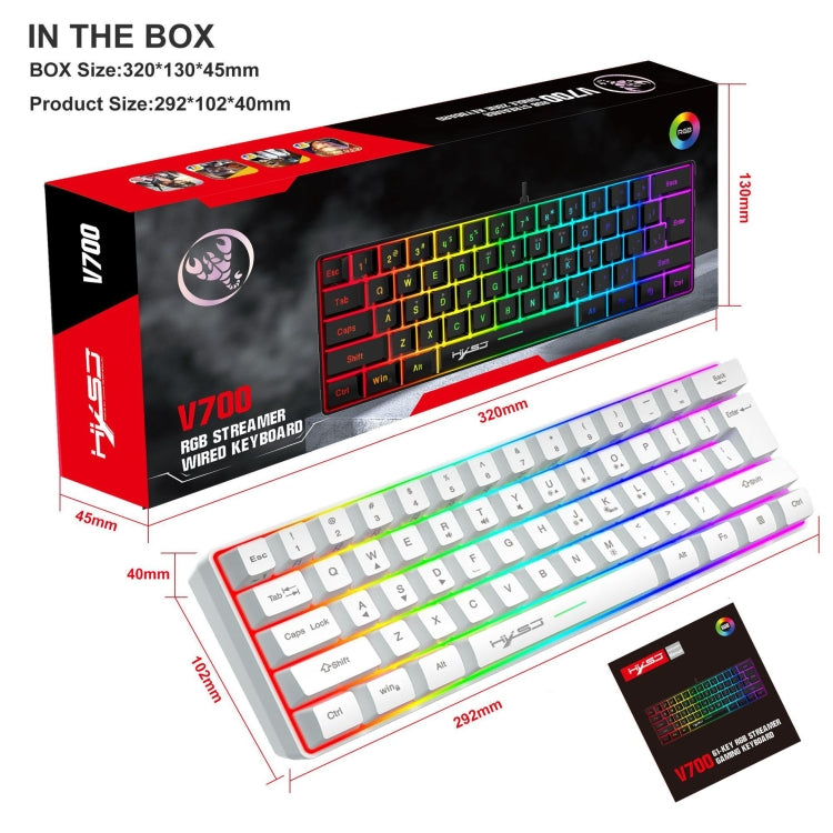HXSJ V700 61 Keys RGB Lighting Gaming Wired Keyboard (White) - HoMEdemic™ 