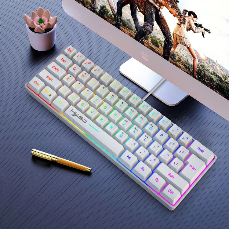 HXSJ V700 61 Keys RGB Lighting Gaming Wired Keyboard (White) - HoMEdemic™ 