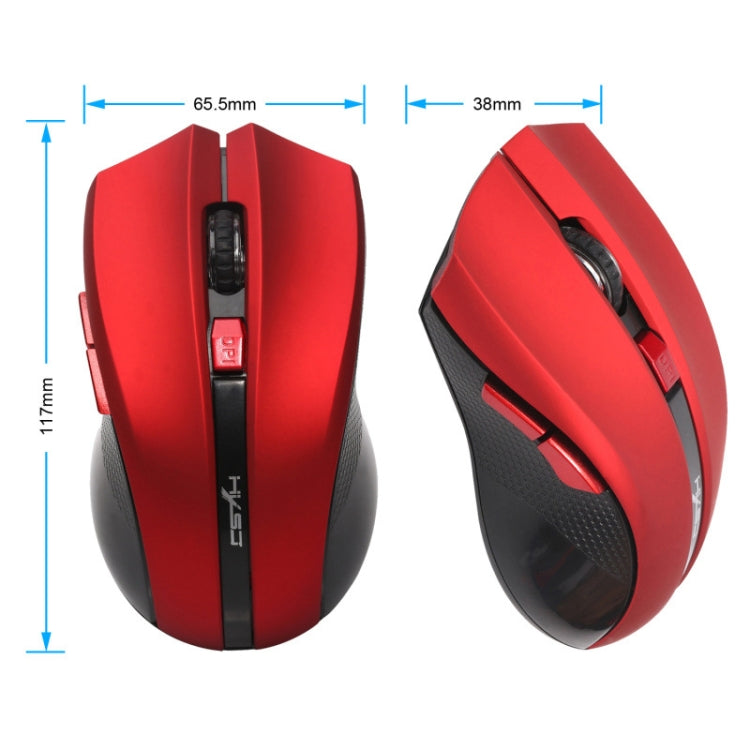 HXSJ X50 2.4G 6 Keys 1600DPI Three-speed Adjustable Wireless Mouse(Red) - HoMEdemic™ 