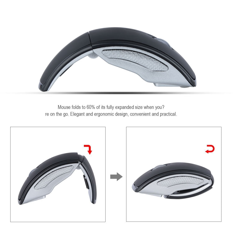 HXSJ ZD-01 1600DPI 2.4GHz Wireless Foldable Mouse(Black) - HoMEdemic™ 
