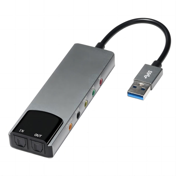 HY-601 6 in 1 USB Multi-Functional Sound Card USB + Audio 3.5 + 7.1CH / OPTICAL(Argent) - HoMEdemic™ 