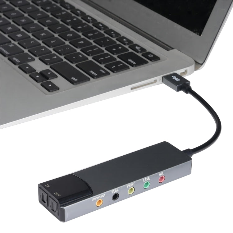 HY-601 6 in 1 USB Multi-Functional Sound Card USB + Audio 3.5 + 7.1CH / OPTICAL(Grey) - HoMEdemic™ 