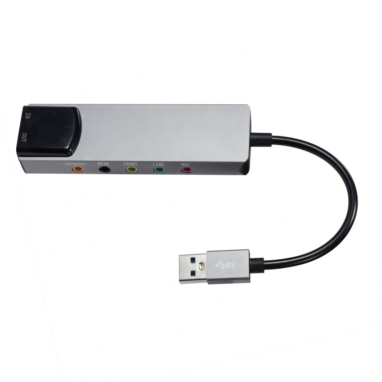 HY-601 6 in 1 USB Multi-Functional Sound Card USB + Audio 3.5 + 7.1CH / OPTICAL(Grey) - HoMEdemic™ 