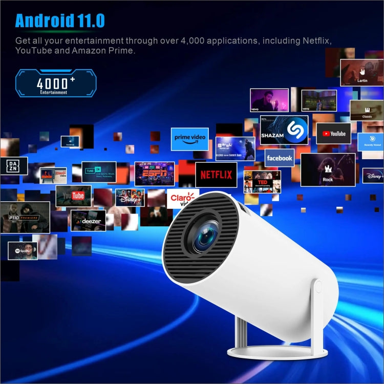 HY300 PRO Smart Projector Android 11.0 System 160 Lumen Portable Projector(UK Plug) - HoMEdemic™ 