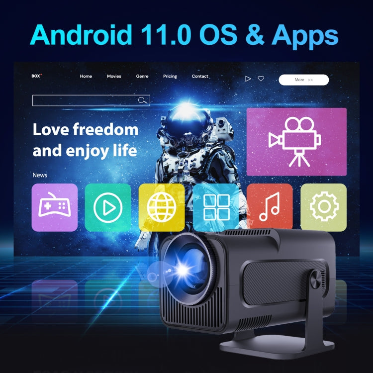 HY320 1080P 390ANSI 4K Android 11 Projector With Wifi 6 Bluetooth 5.0 Support Miracast / Airplay / DLNA AU Plug - HoMEdemic™ 