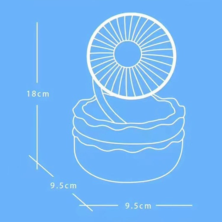 Hamburger Shaped Mini Desktop Fan with Cosmetic Mirror(Yellow) - HoMEdemic™ 