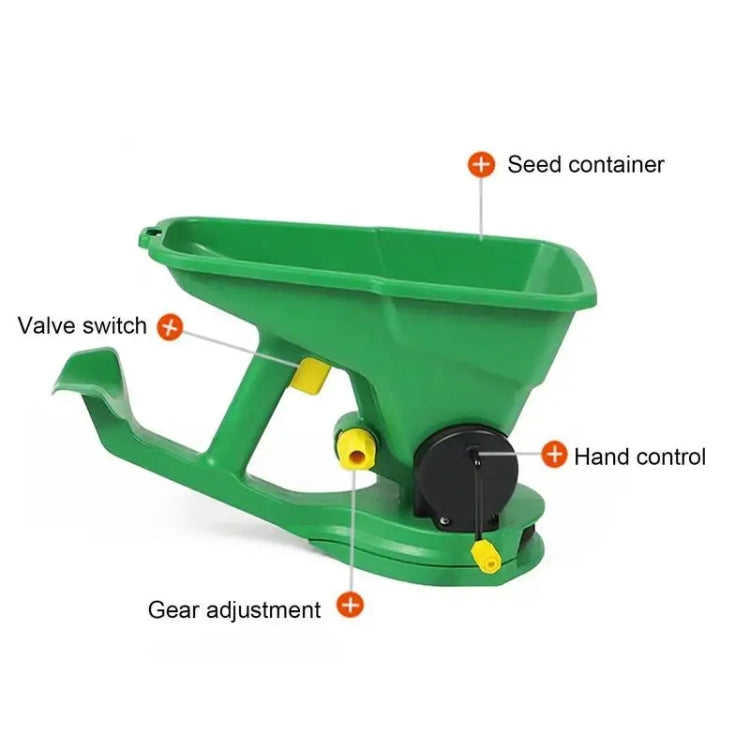 Hand-Powered Seed Spreader for Fertilizer, Salt, Ice Melt Gardens Lawns Small Farms Tool - HoMEdemic™ 