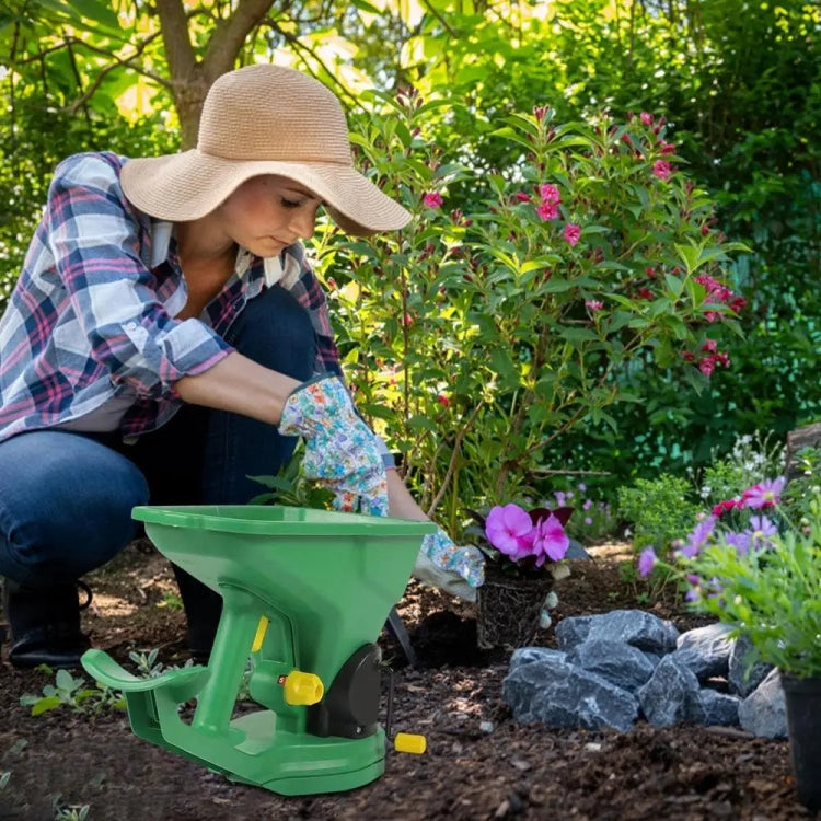 Hand-Powered Seed Spreader for Fertilizer, Salt, Ice Melt Gardens Lawns Small Farms Tool - HoMEdemic™ 