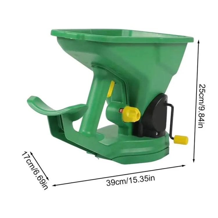 Hand-Powered Seed Spreader for Fertilizer, Salt, Ice Melt Gardens Lawns Small Farms Tool - HoMEdemic™ 