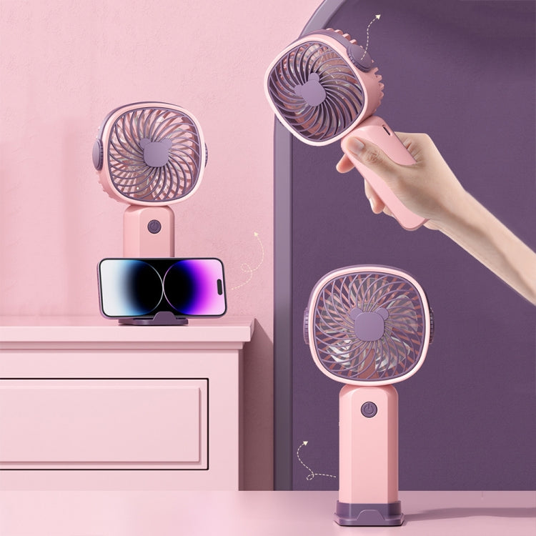 Handheld Portable Mini Multifunctional Fan With Phone Holder Function, Color: Yellow Green no Battery - HoMEdemic™ 