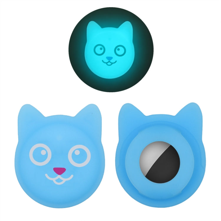 Hanhan Smile Cute Cartoon Pet Collar Anti-lost Tracker Silicone Case For AirTag 2nd Gen / AirTag 1st Gen(Fluorescent Blue) - HoMEdemic™ 
