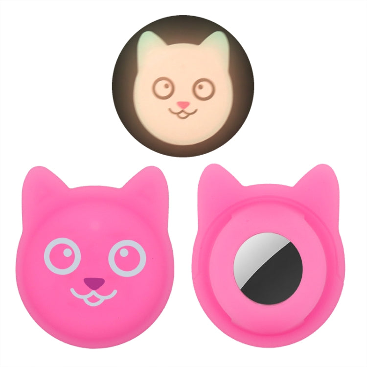 Hanhan Smile Cute Cartoon Pet Collar Anti-lost Tracker Silicone Case For AirTag 2nd Gen / AirTag 1st Gen(Fluorescent Pink) - HoMEdemic™ 