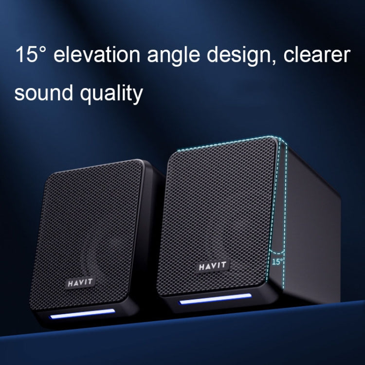 Havit A20 Plus Colorful Ambient Light Wired Computer Audio Stereo Surround Sound Speaker, Style: Black - HoMEdemic™ 