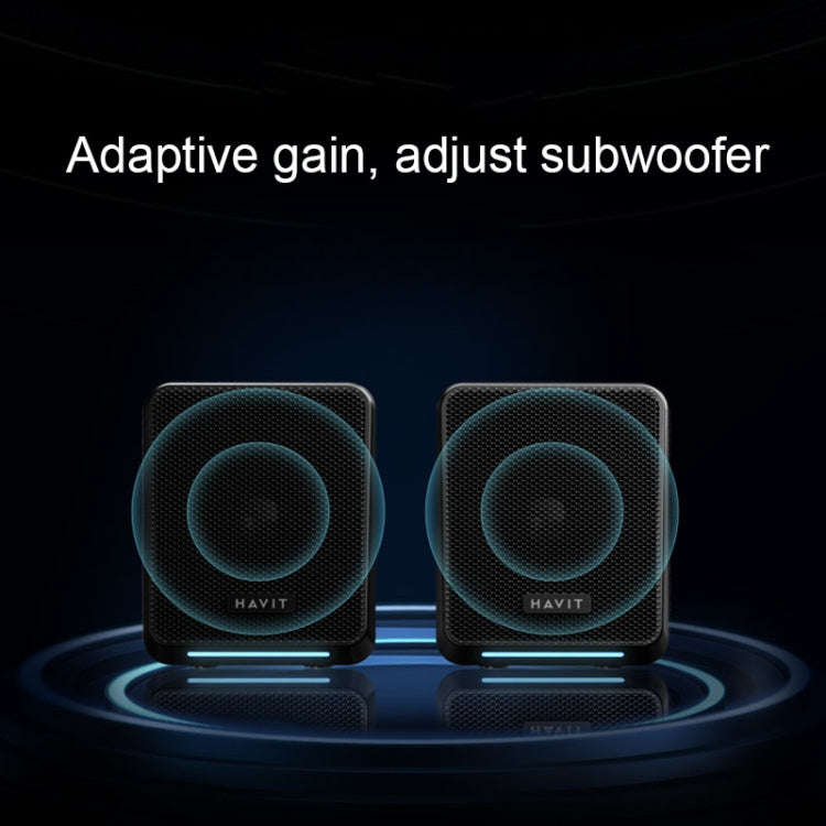 Havit A20 Plus Colorful Ambient Light Wired Computer Audio Stereo Surround Sound Speaker, Style: Bluetooth Version - HoMEdemic™ 
