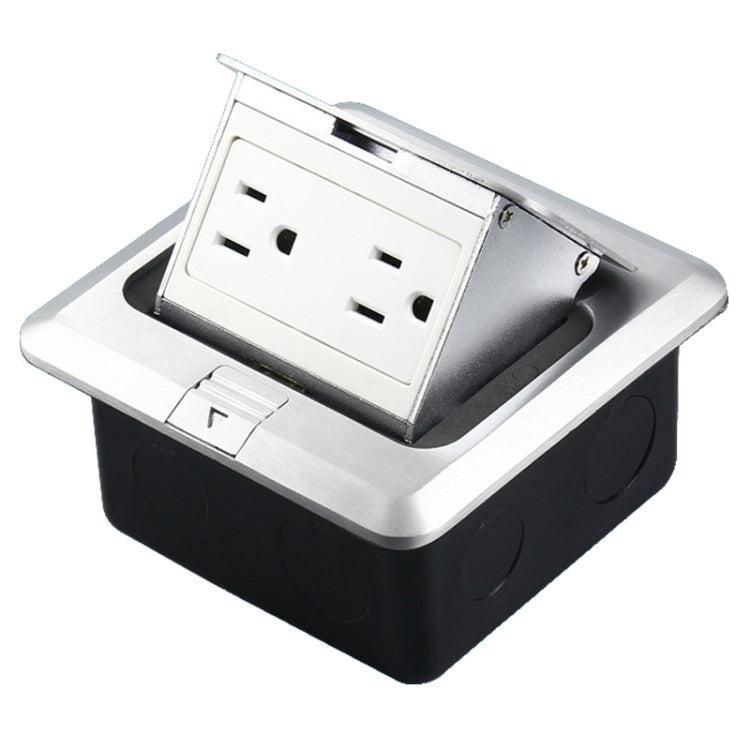 Hidden Pop-up Aluminum Alloy Computer Floor Socket with Cover Bottom Box, US Plug - HoMEdemic™ 