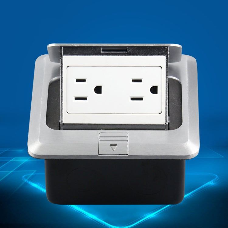 Hidden Pop-up Aluminum Alloy Computer Floor Socket with Cover Bottom Box, US Plug - HoMEdemic™ 