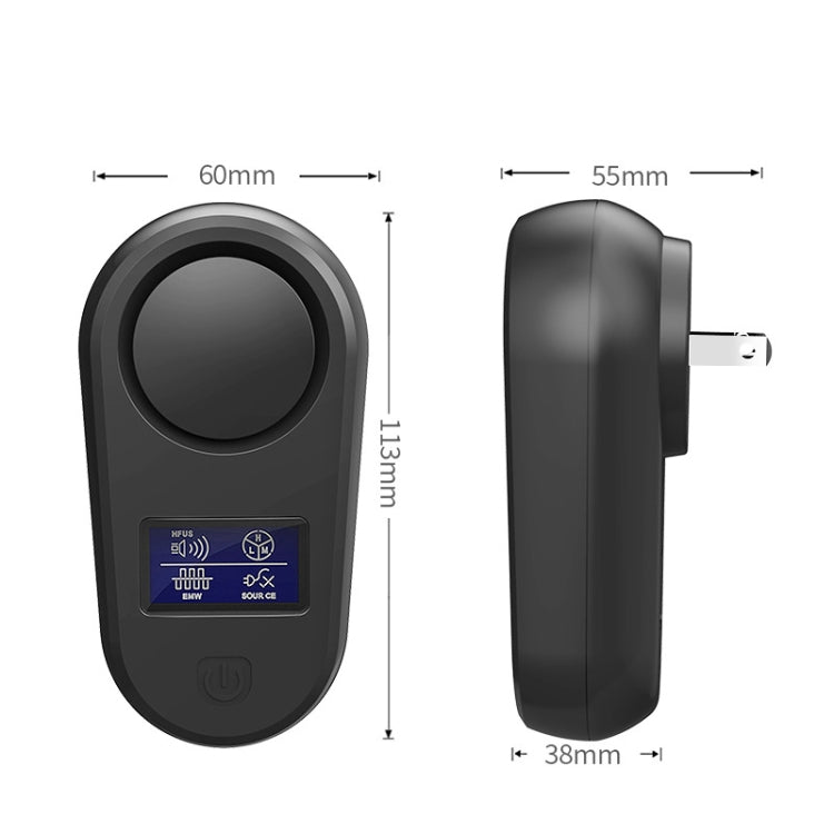 High Power Display Ultrasonic Mouse Repellent Mosquito Repellent Home Intelligent Insect Repellent US Plug(Black) - HoMEdemic™ 