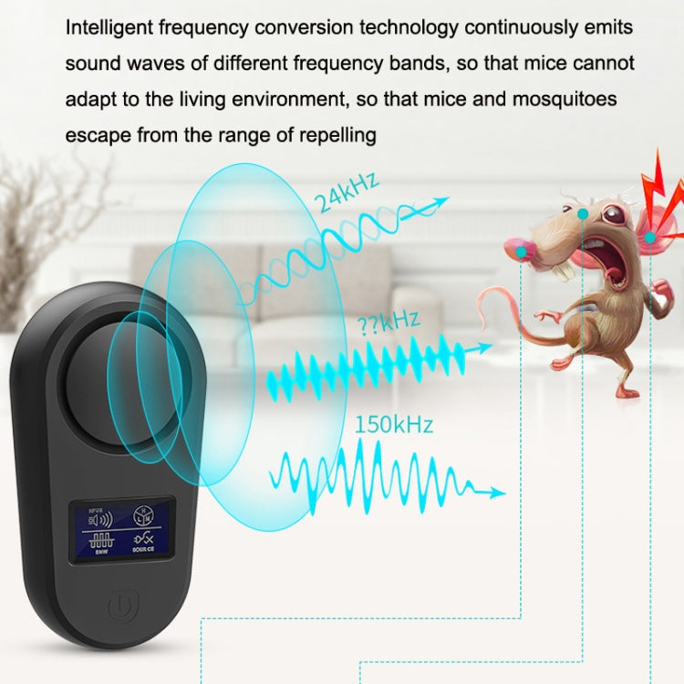 High Power Display Ultrasonic Mouse Repellent Mosquito Repellent Home Intelligent Insect Repellent US Plug(Black) - HoMEdemic™ 
