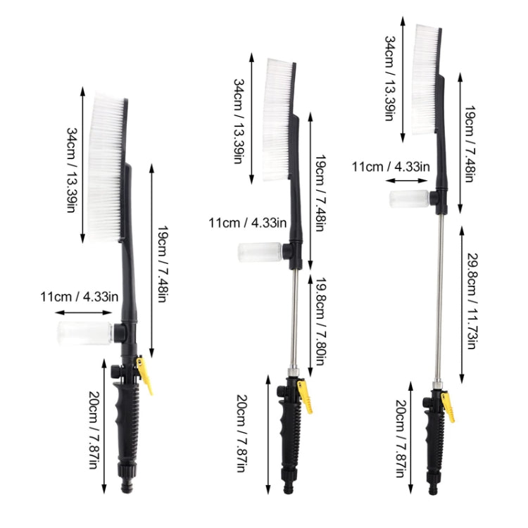 High Pressure Car Wash Nozzle Soft Bristle Long Handle Brush Foam Bottle Tool Set, Specification: Set 1 - HoMEdemic™ 