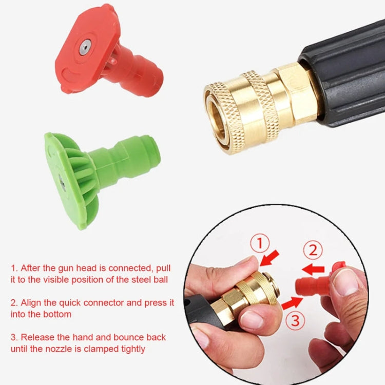 High-pressure Car Washer Nozzle Fan-shaped 1/4 Quick Plug Connector Water Rifle Parts, Specification: 0 Degree (1.2 Nozzle) - HoMEdemic™ 