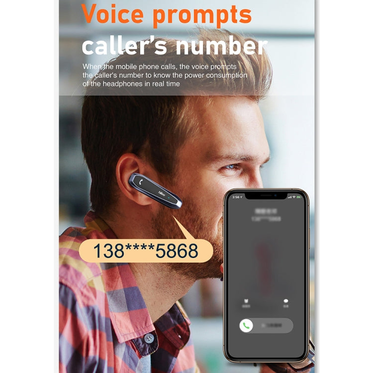 Hileo Hi6 Wireless Single Ear Hook Handsfree Call Noise Reduction In-ear Sports Earphone(Gun Color) - HoMEdemic™ 