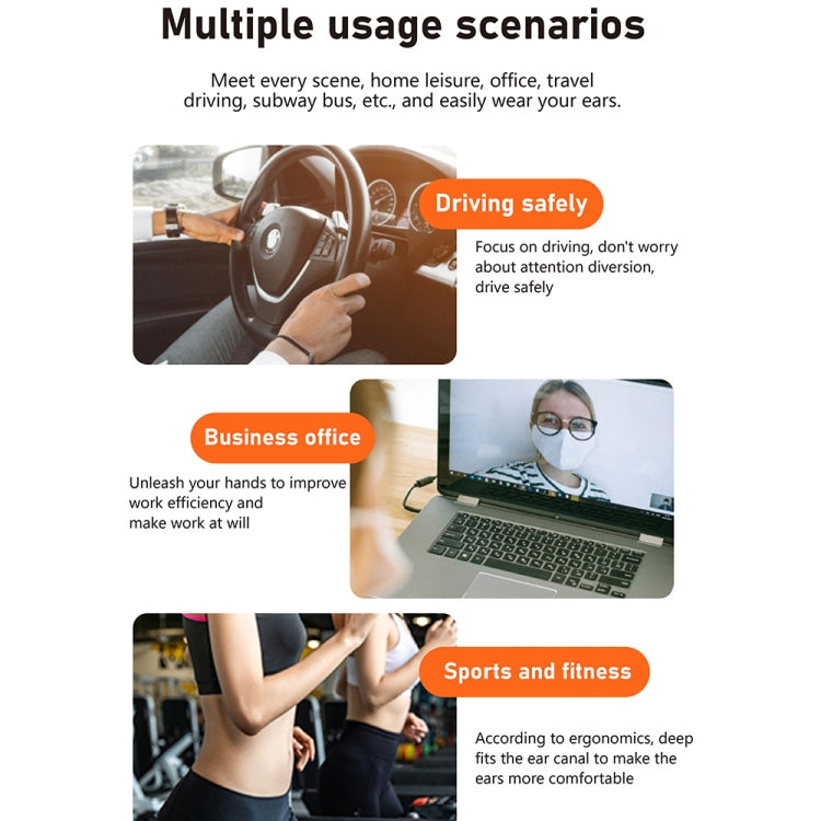 Hileo Hi6 Wireless Single Ear Hook Handsfree Call Noise Reduction In-ear Sports Earphone(Gun Color) - HoMEdemic™ 