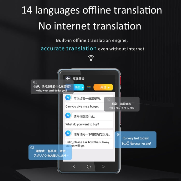 Hishell P40 Smart Translator 135 Languages Voice Intelligent Online Translation Machine Offline Multilanguage Speech Translate(Black) - HoMEdemic™ 
