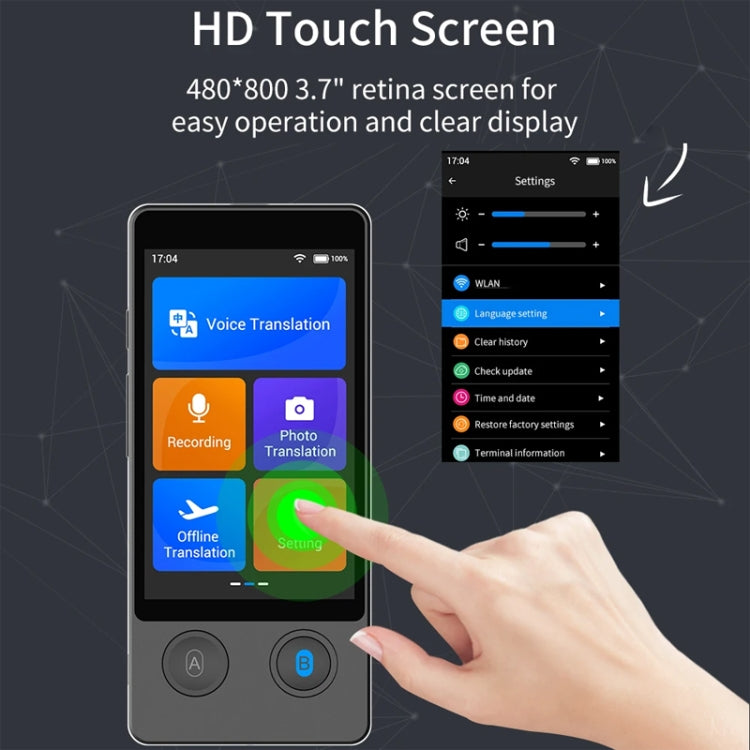 Hishell W12 144 Languages AI Voice Translator Smart Camera Translator Offline Dialogue Real-Time Mutual Translation(Black) - HoMEdemic™ 