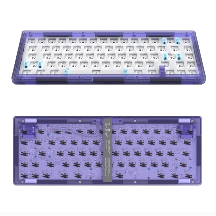 Hot Swap Shaft Wired RGB Back Light Customized Mechanical Keyboard Kit(Purple Transparent) - HoMEdemic™ 