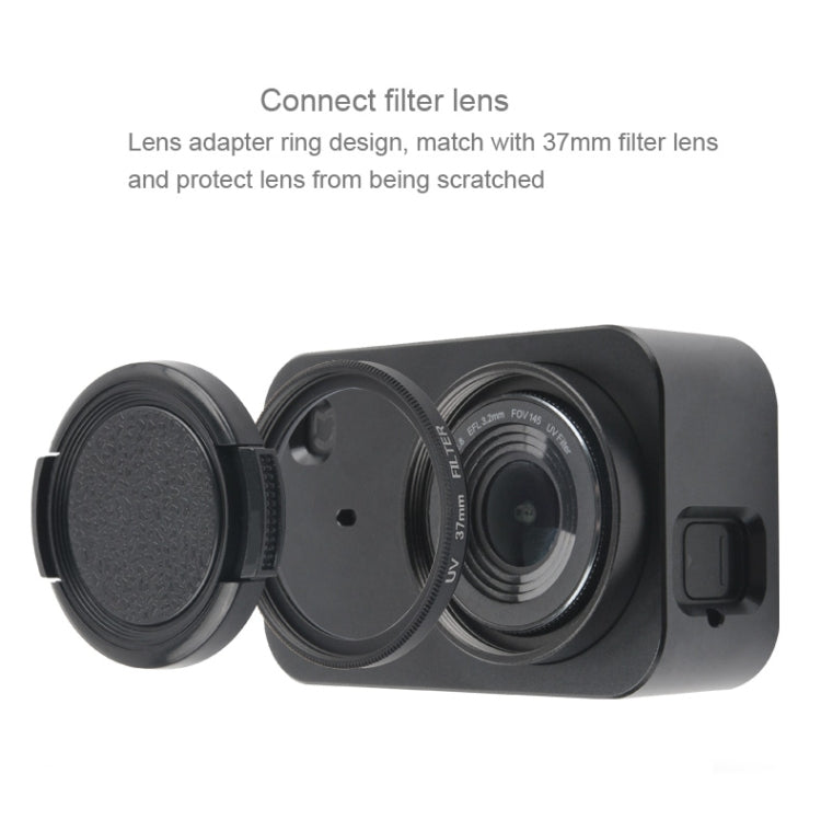 Housing Shell Aluminum Alloy Protective Cage with 37mm Filter Lens & Lens Cap & Screw for Xiaomi Mijia Small Camera (Black) - HoMEdemic™ 
