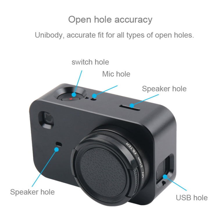 Housing Shell Aluminum Alloy Protective Cage with 37mm Filter Lens & Lens Cap & Screw for Xiaomi Mijia Small Camera (Black) - HoMEdemic™ 