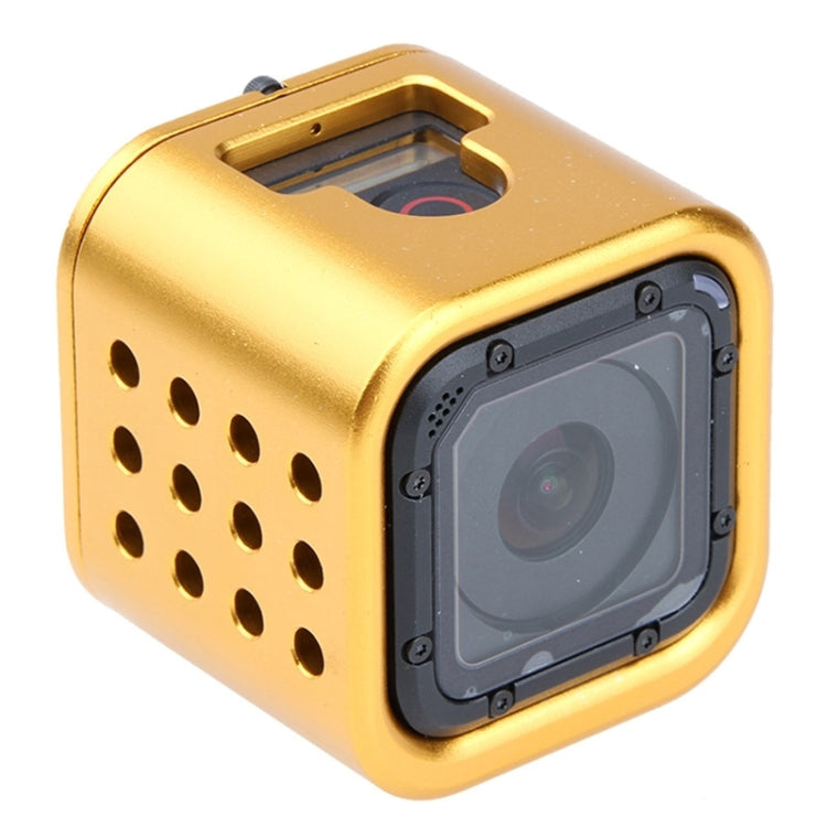 Housing Shell CNC Aluminum Alloy Protective Cage with Insurance Back Cover for GoPro HERO5 Session /HERO4 Session /HERO Session(Gold) - HoMEdemic™ 