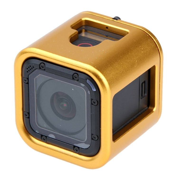 Housing Shell CNC Aluminum Alloy Protective Cage with Insurance Back Cover for GoPro HERO5 Session /HERO4 Session /HERO Session(Gold) - HoMEdemic™ 