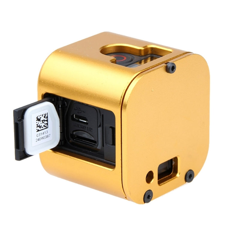 Housing Shell CNC Aluminum Alloy Protective Cage with Insurance Back Cover for GoPro HERO5 Session /HERO4 Session /HERO Session(Gold) - HoMEdemic™ 