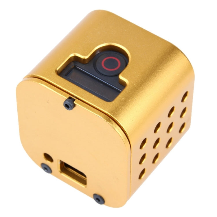 Housing Shell CNC Aluminum Alloy Protective Cage with Insurance Back Cover for GoPro HERO5 Session /HERO4 Session /HERO Session(Gold) - HoMEdemic™ 