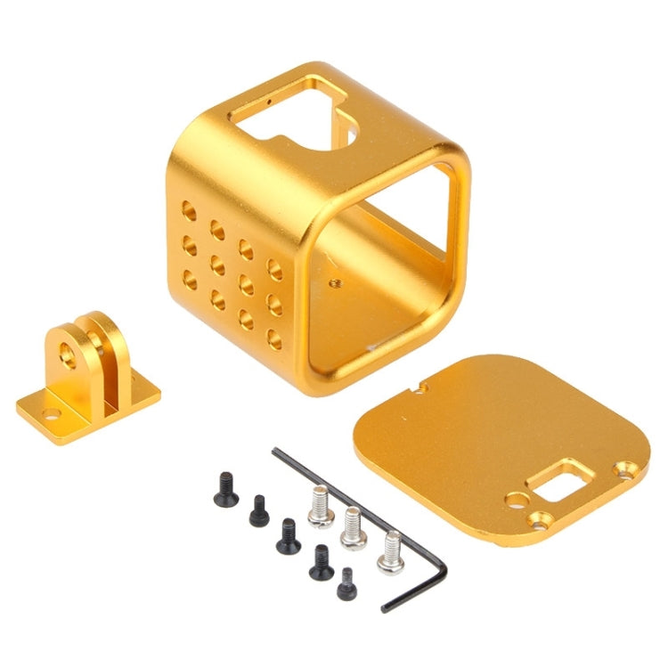 Housing Shell CNC Aluminum Alloy Protective Cage with Insurance Back Cover for GoPro HERO5 Session /HERO4 Session /HERO Session(Gold) - HoMEdemic™ 