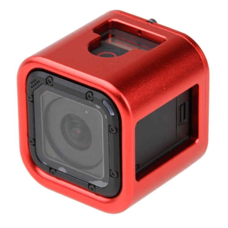 Housing Shell CNC Aluminum Alloy Protective Cage with Insurance Back Cover for GoPro HERO5 Session /HERO4 Session /HERO Session(Red) - HoMEdemic™ 