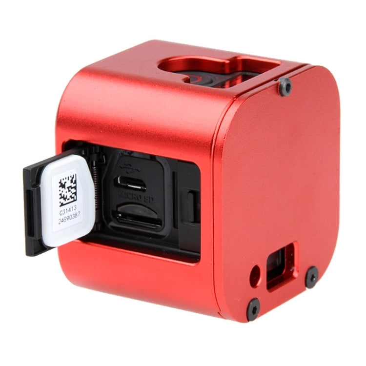 Housing Shell CNC Aluminum Alloy Protective Cage with Insurance Back Cover for GoPro HERO5 Session /HERO4 Session /HERO Session(Red) - HoMEdemic™ 