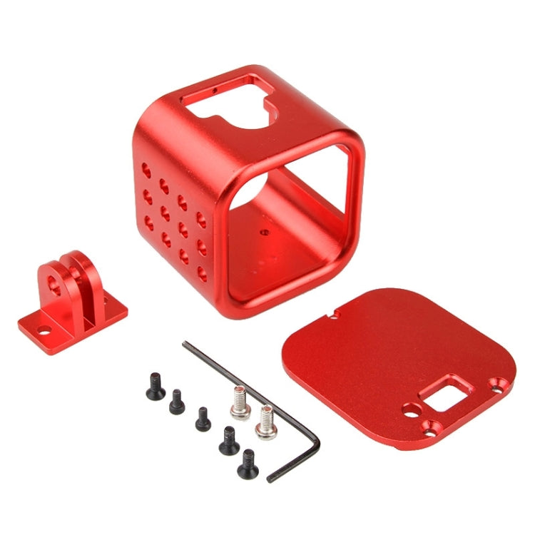 Housing Shell CNC Aluminum Alloy Protective Cage with Insurance Back Cover for GoPro HERO5 Session /HERO4 Session /HERO Session(Red) - HoMEdemic™ 