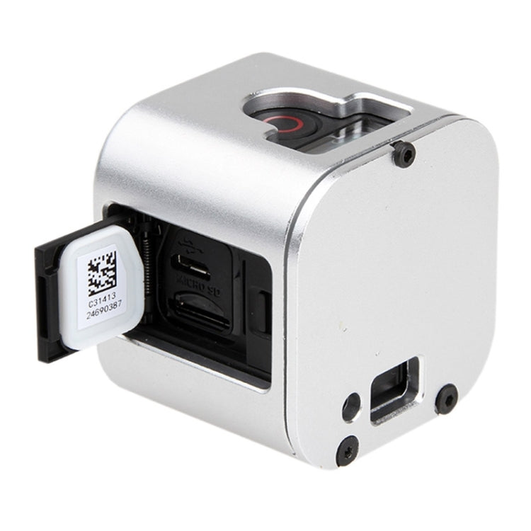 Housing Shell CNC Aluminum Alloy Protective Cage with Insurance Back Cover for GoPro HERO5 Session /HERO4 Session /HERO Session(Silver) - HoMEdemic™ 