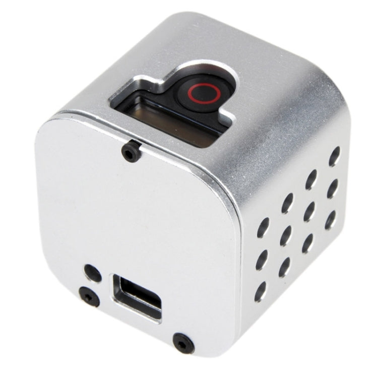 Housing Shell CNC Aluminum Alloy Protective Cage with Insurance Back Cover for GoPro HERO5 Session /HERO4 Session /HERO Session(Silver) - HoMEdemic™ 