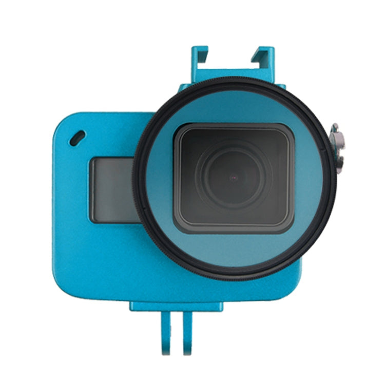 Housing Shell CNC Aluminum Alloy Protective Cage with Insurance Frame & 52mm UV Lens for GoPro HERO7 Black /6 /5 (Blue) - HoMEdemic™ 