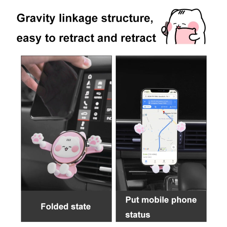 ICARER FAMILY AK-01 Car Air Outlet Cartoon Phone Holder Car Navigation Gravity Support Frame(White) - HoMEdemic™ 