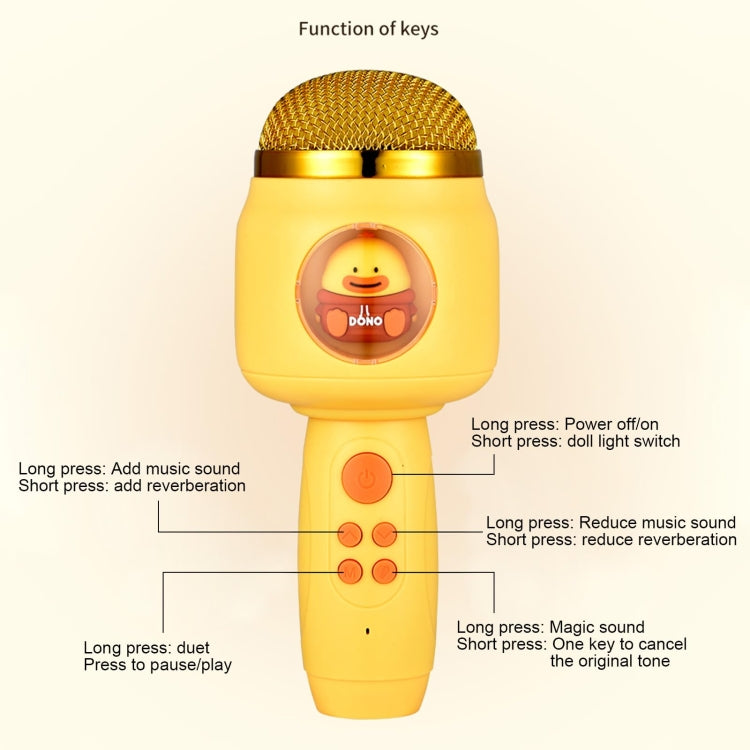 ICARER FAMILY F816 Karaoke Microphone Speaker Home Bluetooth Wireless Microphone(Yellow) - HoMEdemic™ 